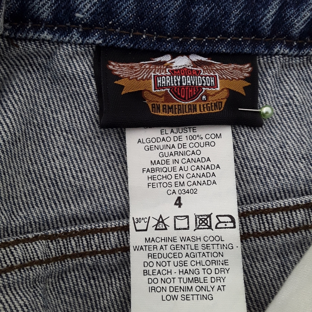 Harley Davidson Leather Denim Mini Skirt - Picture 4 of 7